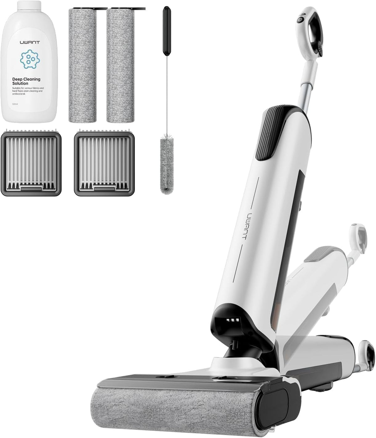 uwant wet dry vacuum 180 lay-flat reaches under furniture for hard floors