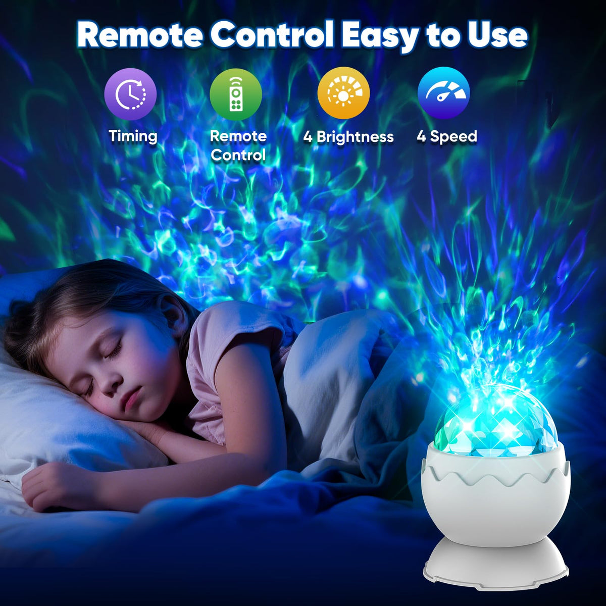 UweSmart galaxy light projector with remote for easy ambiance control