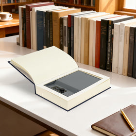 UWILLION book safe with realistic page edges blending with decor