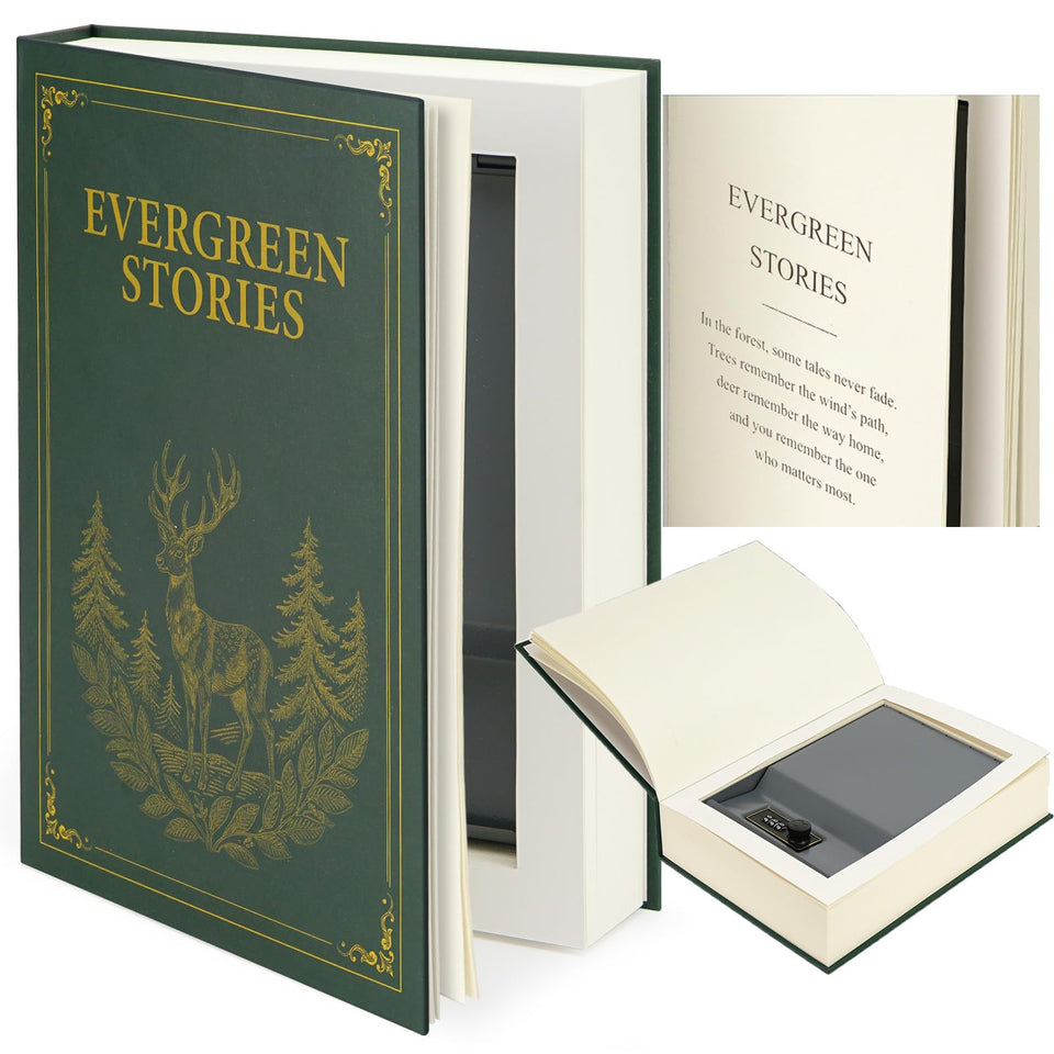 UWILLION large book safe with combination lock on a shelf