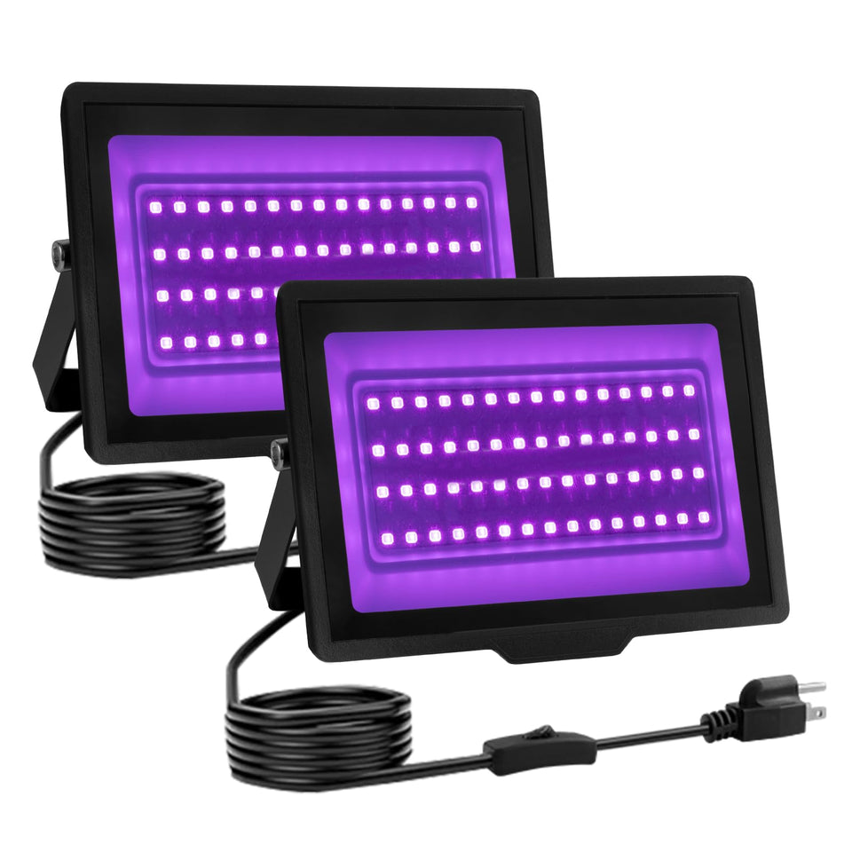uwiner 2-pack 40W black light ideal for outdoor events and neon colors.