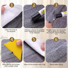 Uxney wood filler sticks finish-ready touch-up on wood surfaces