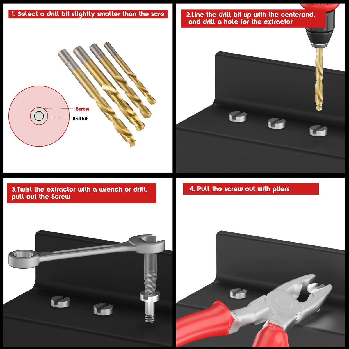 UYECOVE broken bolt extractor in action demonstrates reliable pull-out of damaged bolts.