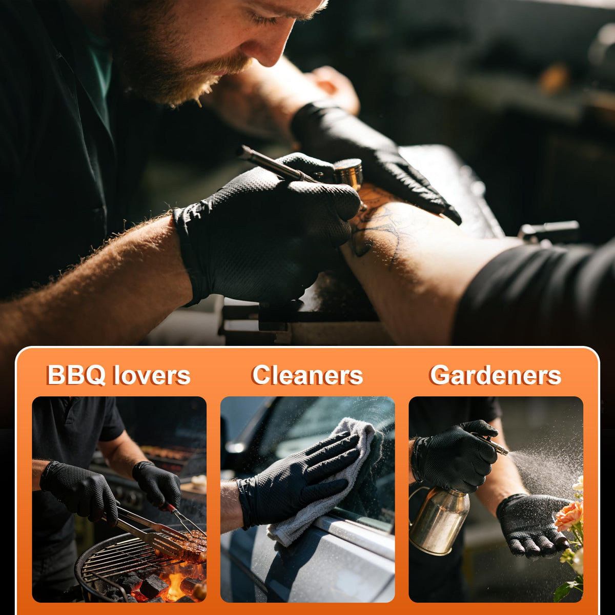 UYKKE powder-free nitrile gloves minimize dust during handling.