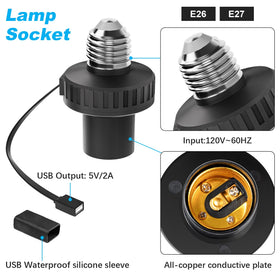 UYODM USB output connected to a camera or LED string from an E26 socket