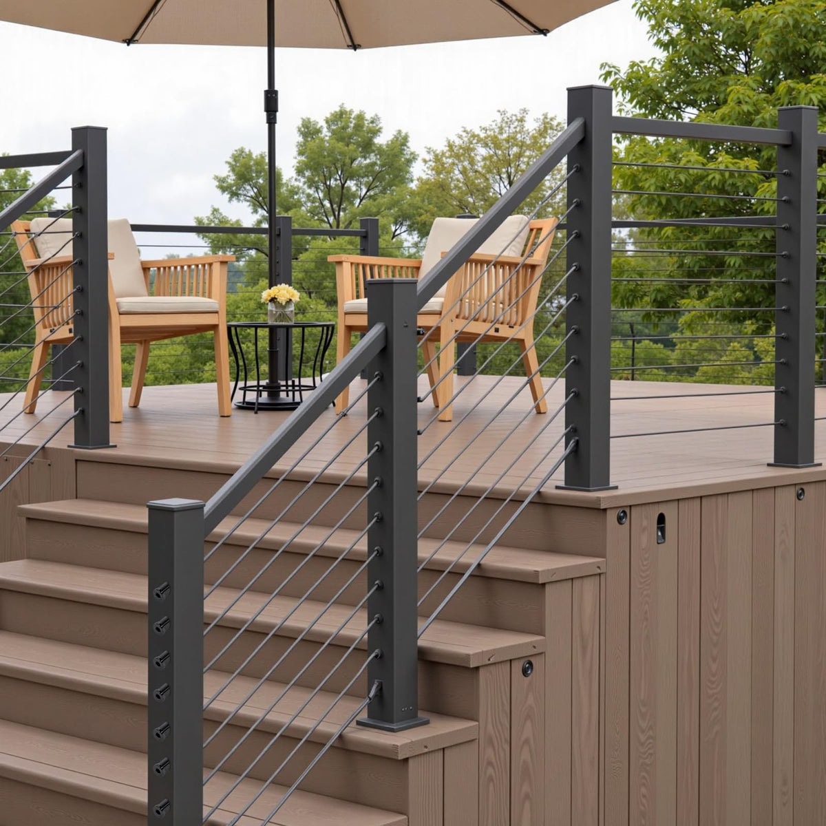 UZE 50-pack kit includes invisible receivers and swage ends for railing projects