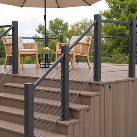 UZE 50-pack kit includes invisible receivers and swage ends for railing projects