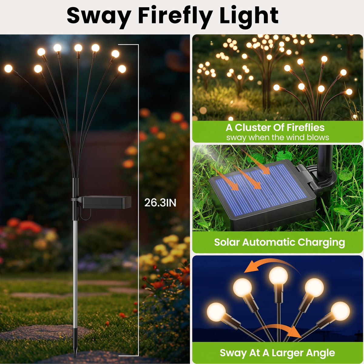 Uzexfio 8-bright LED bulbs brighten patios and walkways