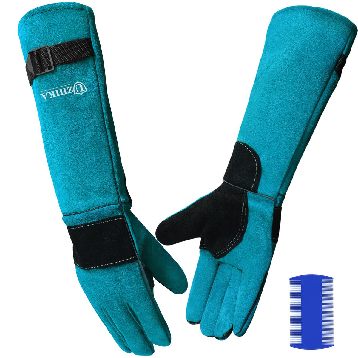 Uzhika 23.6-inch arm protection gloves for safe dog and cat handling during exams