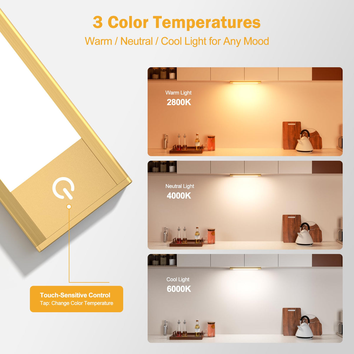 V4light dimmable three-color temperatures for task lighting and ambiance.