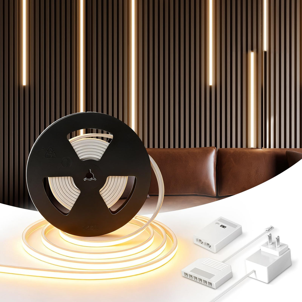 V4light dot-free silicone strip for seamless wall lighting with minimal glare