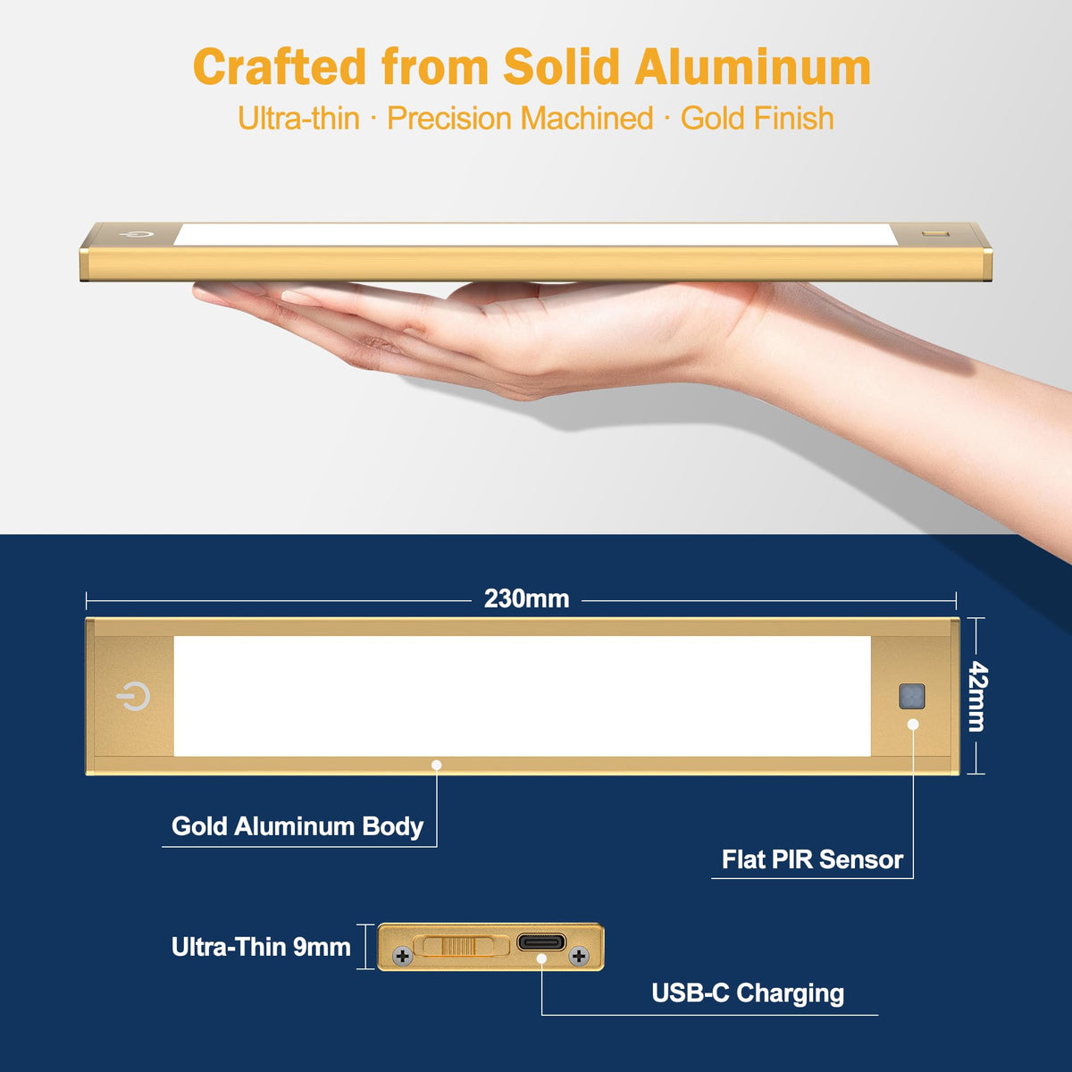 V4light gold aluminum accent finish adds sleek style to any space.