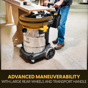 Vacmaster Beast VJE1412SW 20-foot cord and 27-foot reach for extended cleaning.