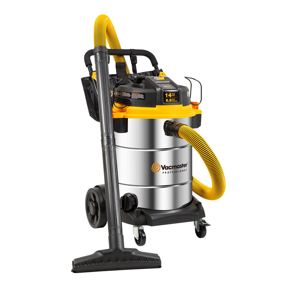 Vacmaster Beast VJE1412SW 14-gallon tank ready for large cleanup tasks.