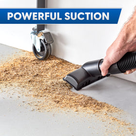 Vacmaster Blue Edition 8-Gallon vacuum durable casters for smooth transport.
