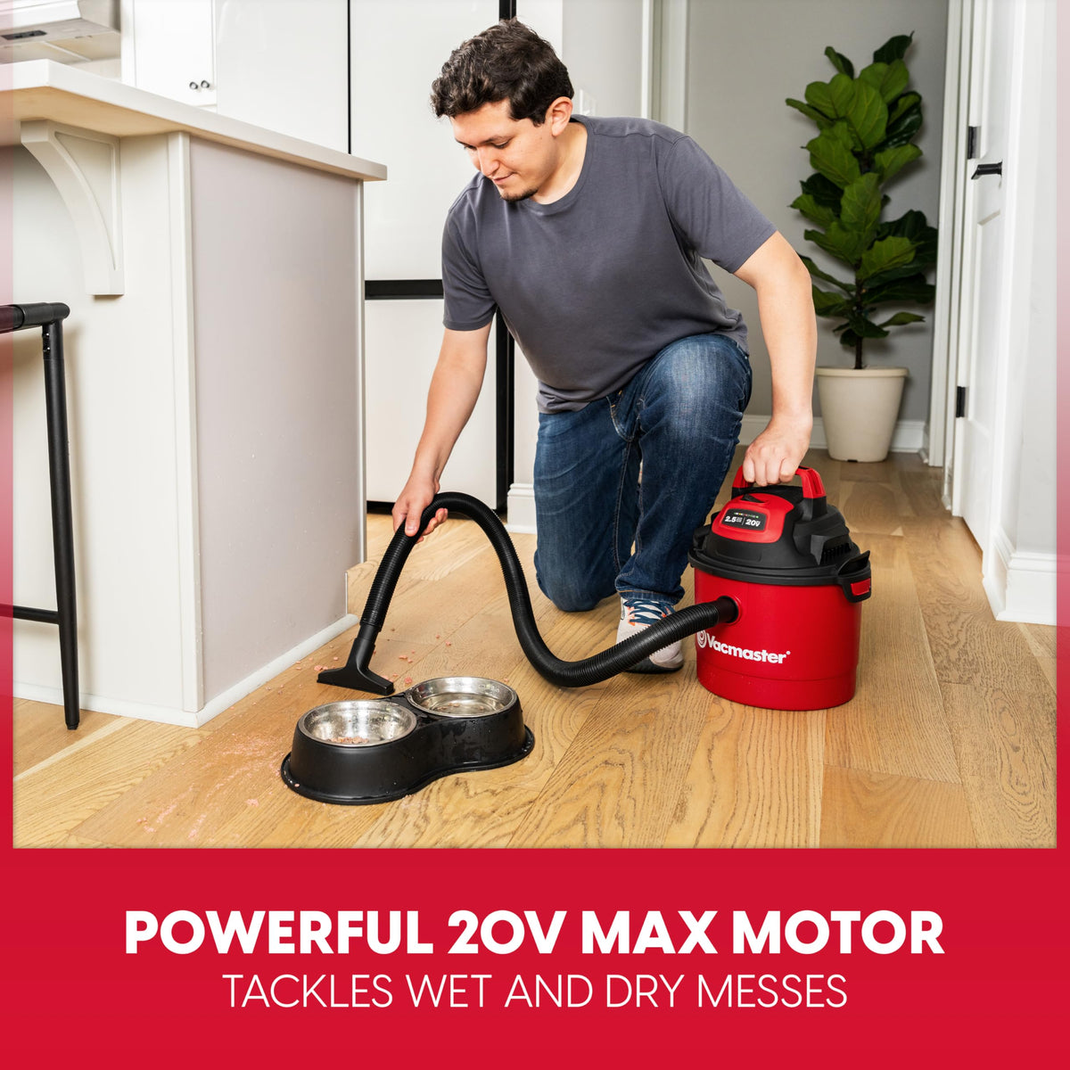 Vacmaster DVOM202P blower conversion adds outdoor cleaning versatility.