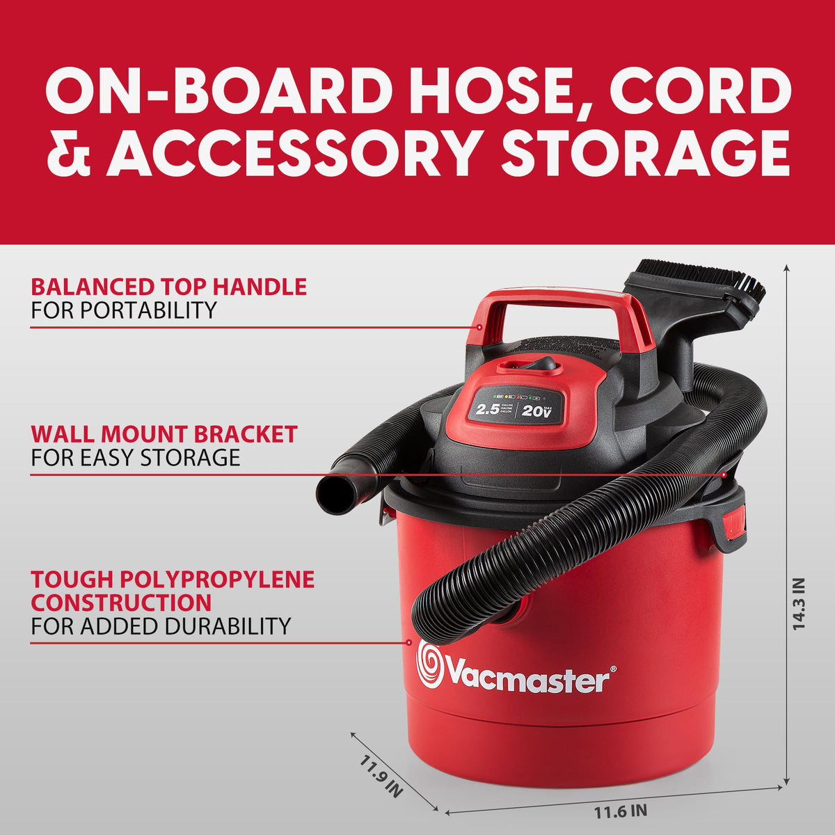 Vacmaster DVOM202P ideal for cars, garages, and small workshops.