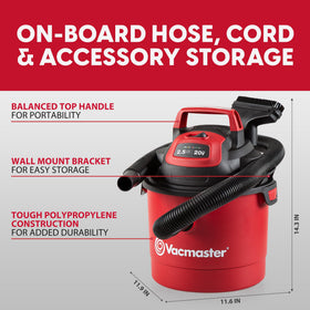 Vacmaster DVOM202P ideal for cars, garages, and small workshops.