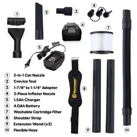Vacmaster Pro 24V Max battery powers long-lasting cordless cleaning.