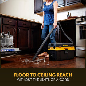 Vacmaster Pro 4-Gallon capacity supports longer cleaning sessions without frequent emptying.