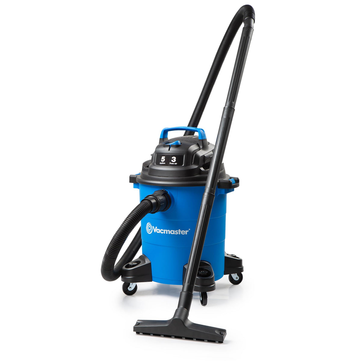 Vacmaster 5-gallon wet/dry vacuum ready for quick workshop cleanup.