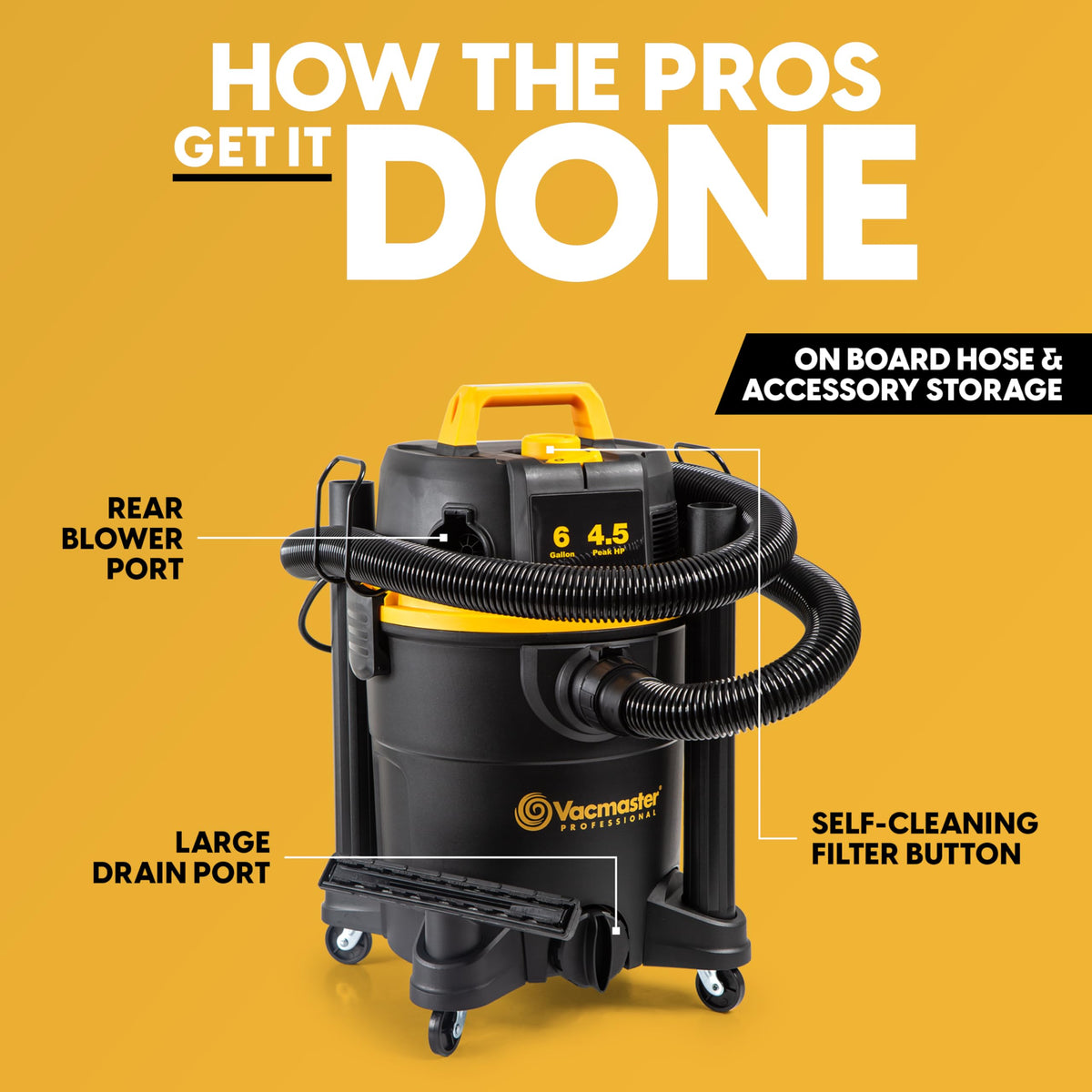 Vacmaster VDK611PF blower conversion supports outdoor cleanup