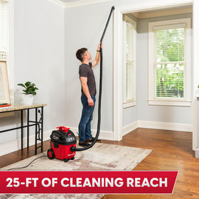 Vacmaster VF408B 25 foot reach reaches corners, stairs, and furniture edges