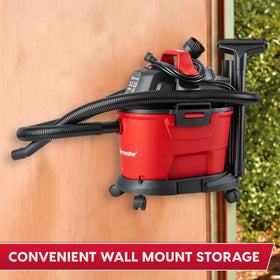 Vacmaster VHB305M wall-mount-storage keeps tools organized and accessible.