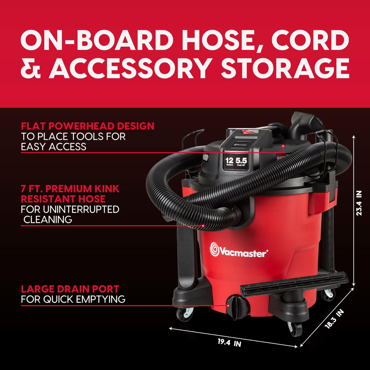Vacmaster VJH1211PF blower conversion for alternative cleanup tasks.