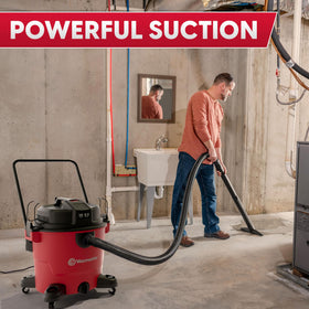 Vacmaster VJH1612PF 145 CFM airflow powers debris pickup.