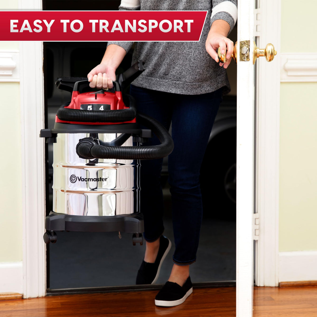 Vacmaster VOC508S 16-foot reach reduces repositioning during cleaning.