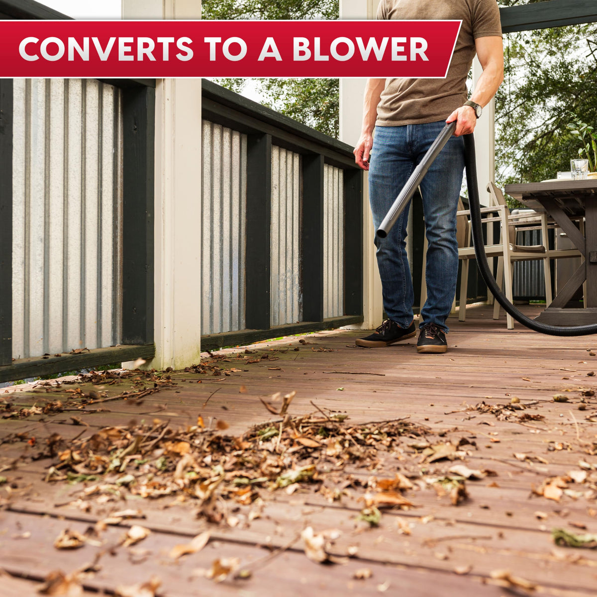 Vacmaster VOC508S foam wet filter enables wet cleanup.