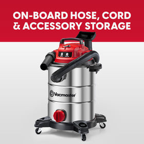 Vacmaster VOC812SF 360-degree casters for easy maneuvering