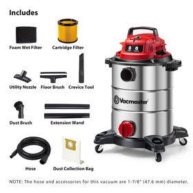Vacmaster VOC812SF high-power motor for tough debris pickup