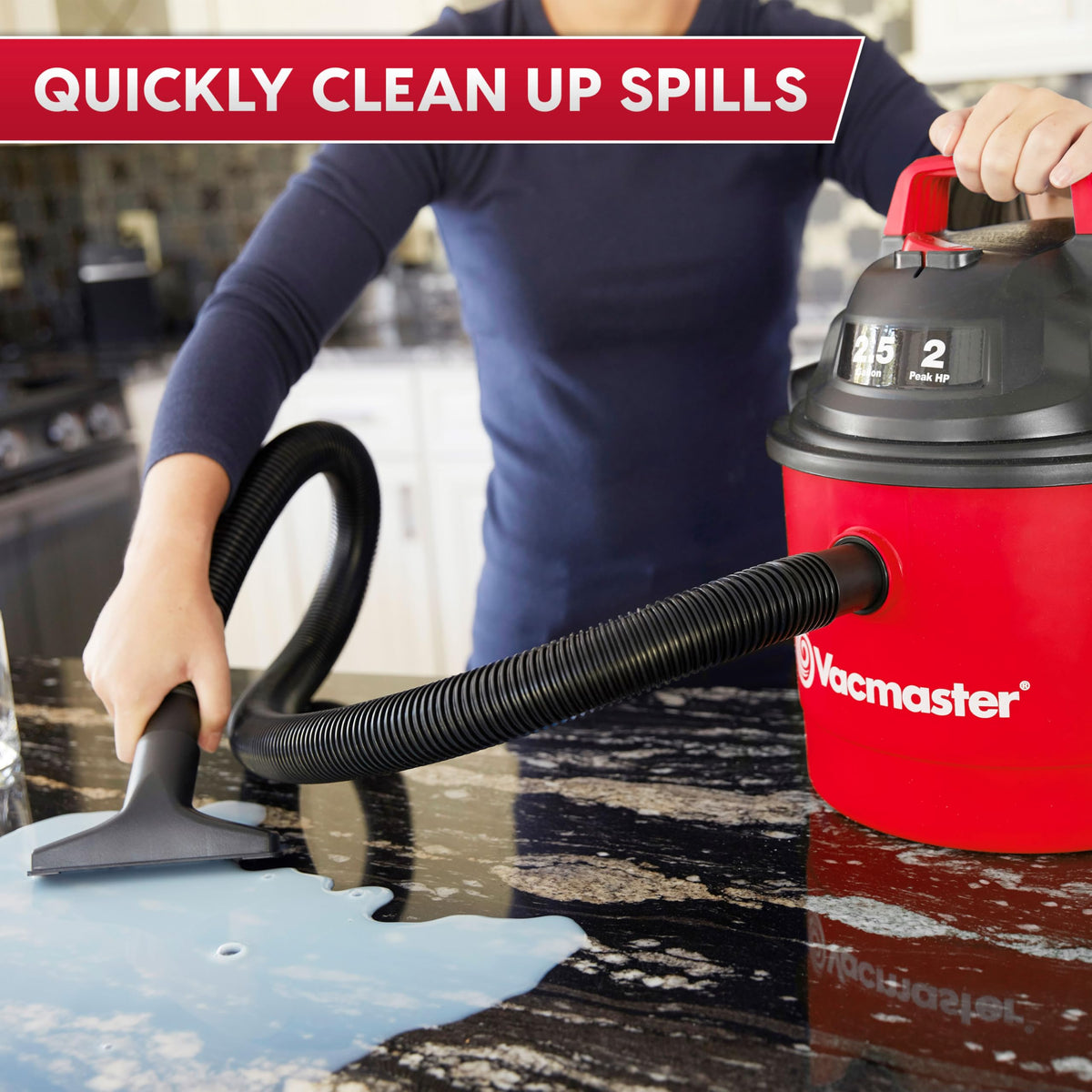 Vacmaster VOM205P 100-air-watt motor delivers strong suction for messes