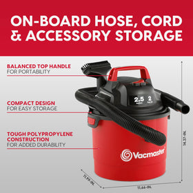 Vacmaster VOM205P wall-mount setup frees up floor space in garages