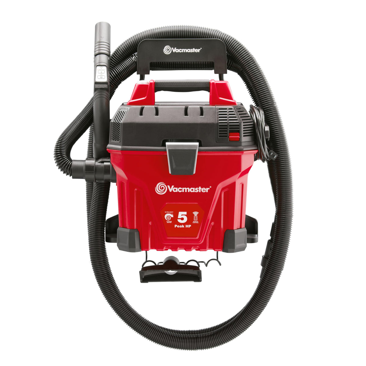 Vacmaster VWMB508 wall-mount unit with quick-access storage.