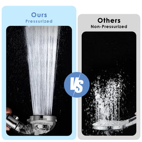 Vacto 5 ft shower hose demonstrates flexible mounting and reach.