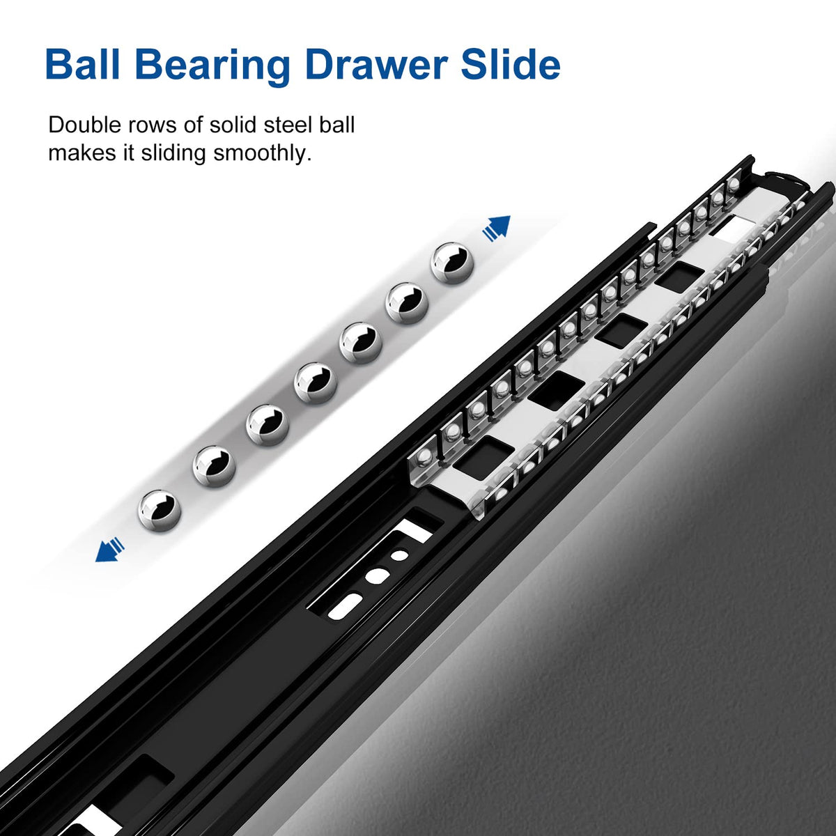 VADANIA 14-inch soft close drawer slide 100lb capacity supports heavy drawers.