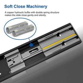 VADANIA 14-inch soft close drawer slide detachable third fold for easy maintenance.
