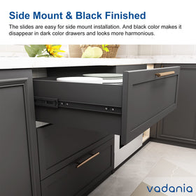 VADANIA 14-inch electrophoretic black finish resists rust and adds premium look.