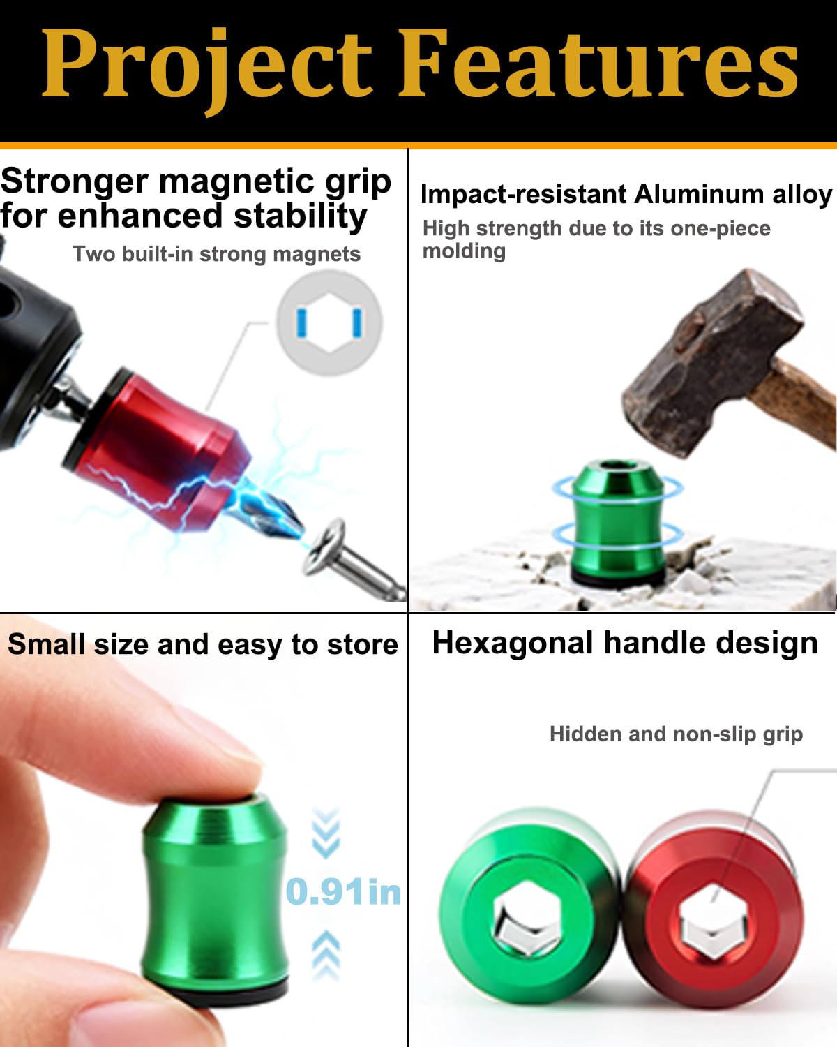 Vadeny magnetic ring with storage box keeps bits organized