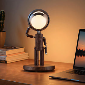 Vadifula cordless table lamp with moon head artwork creates warm ambience