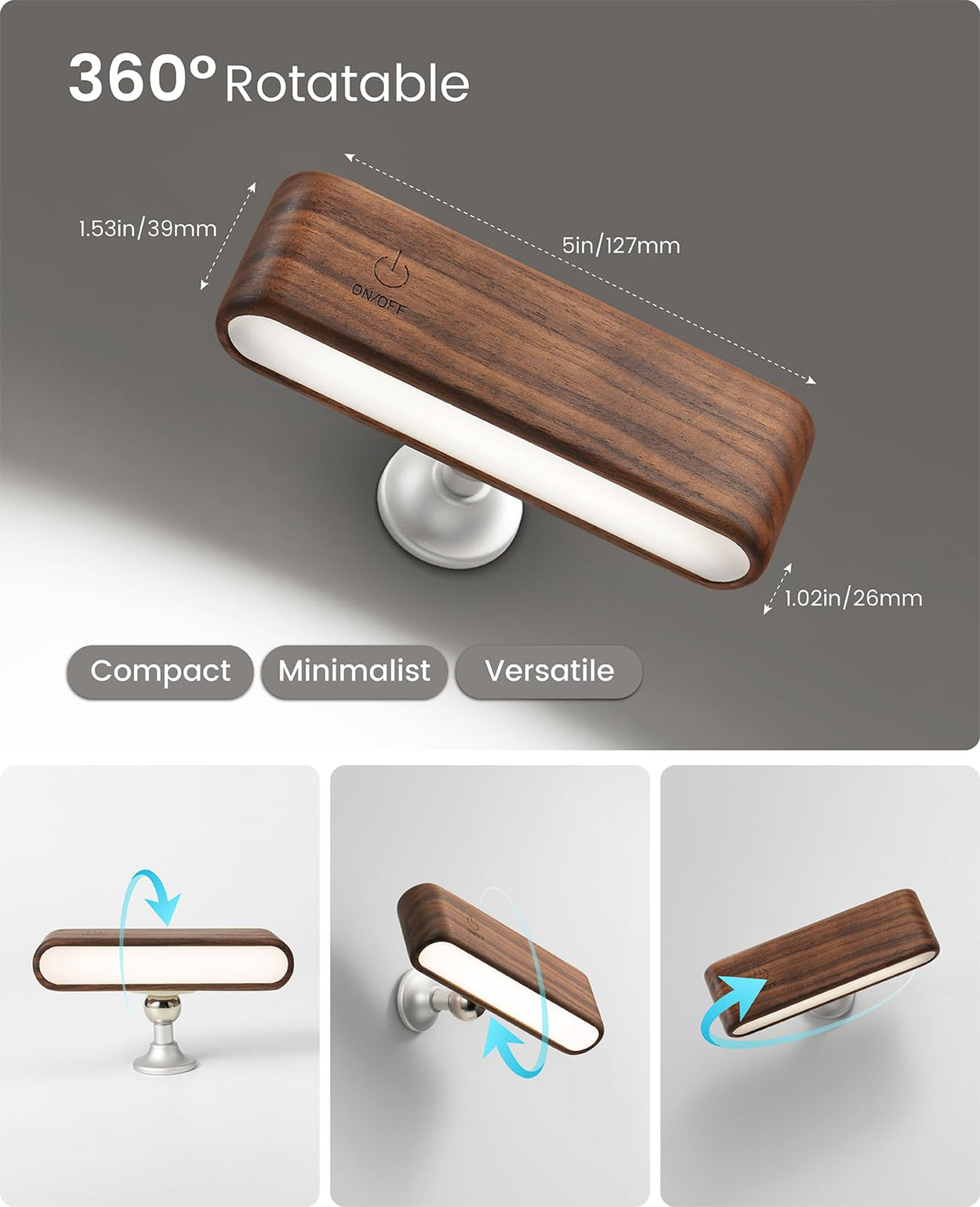 Magnetic back of Vadifula sconce attaches to metal surfaces.