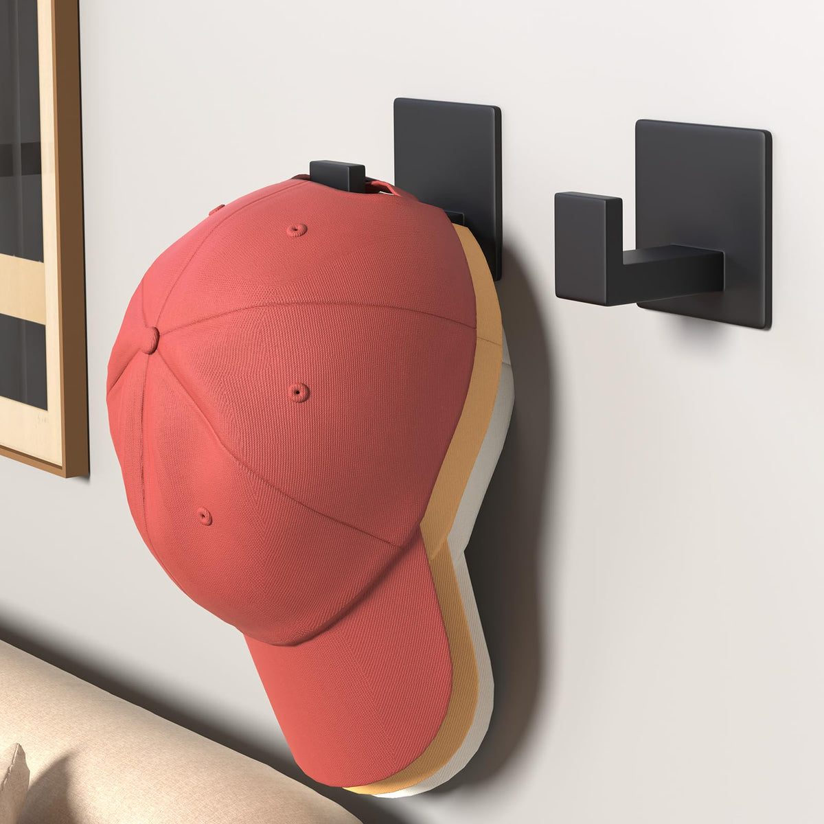 VAEHOLD adhesive hooks resist humidity in bathrooms and kitchens.