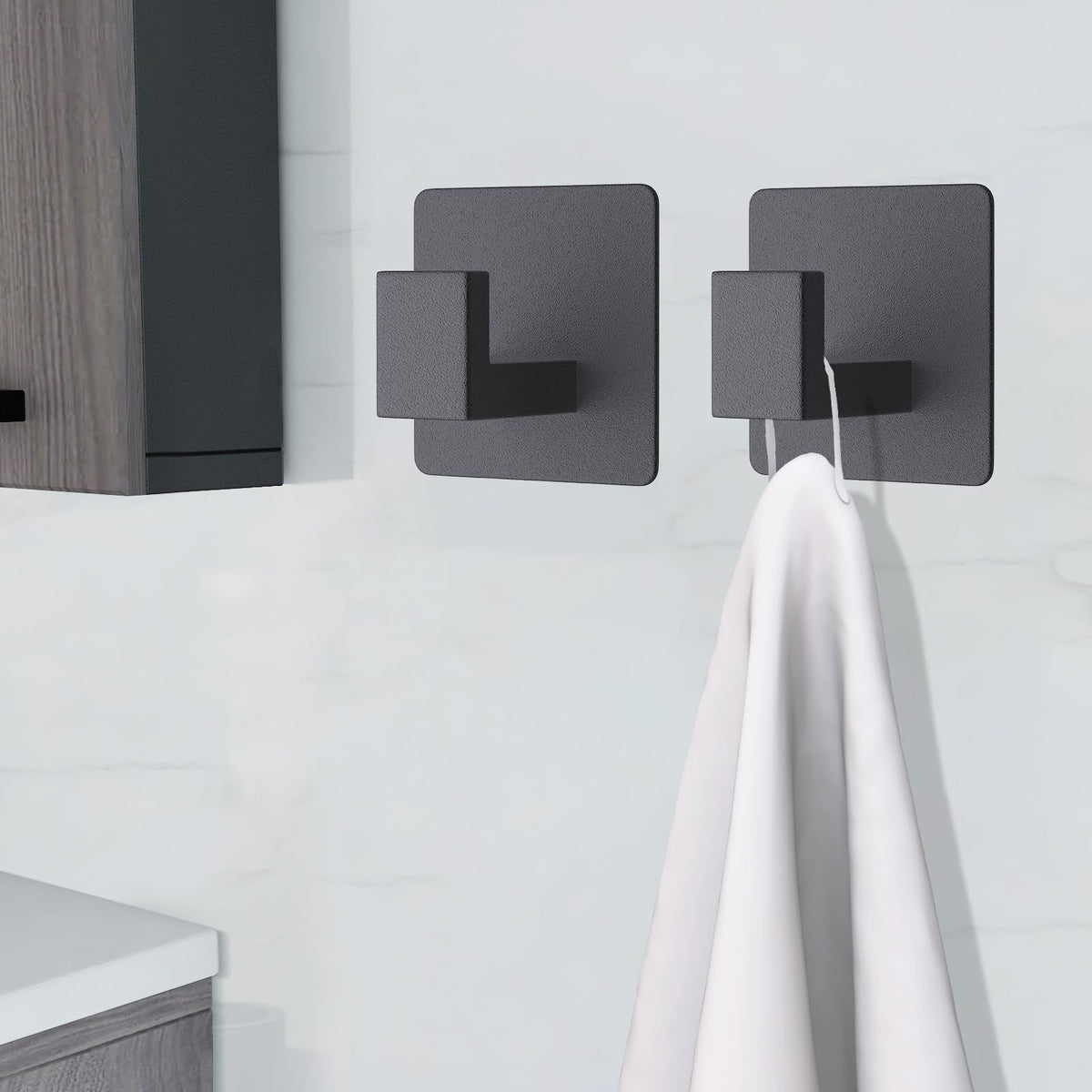 VAEHOLD kitchen hooks securely hang utensils on tiles.