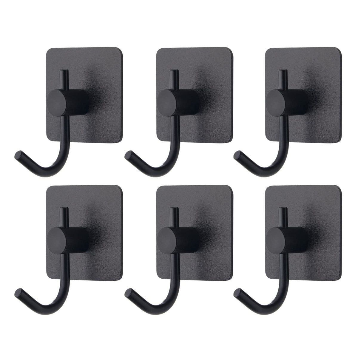 VAEHOLD adhesive wall hooks black installed for clutter-free entryway.