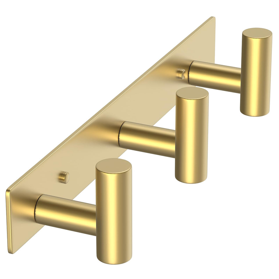 VAEHOLD gold T-shape wall mount front view for organized entryway