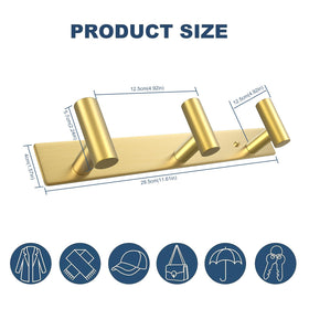 VAEHOLD gold T-shape wall mount hardware and installation details