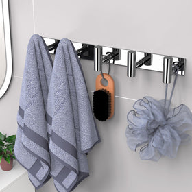 VAEHOLD hat and coat wall mount rack in bathroom setup for towels and robes